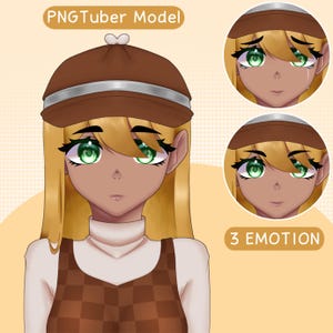 PNGTuber FilleModèle | Anime Girl PNGTuber modèle préfabriqué | Modèle VeadoTube | PNG réactif