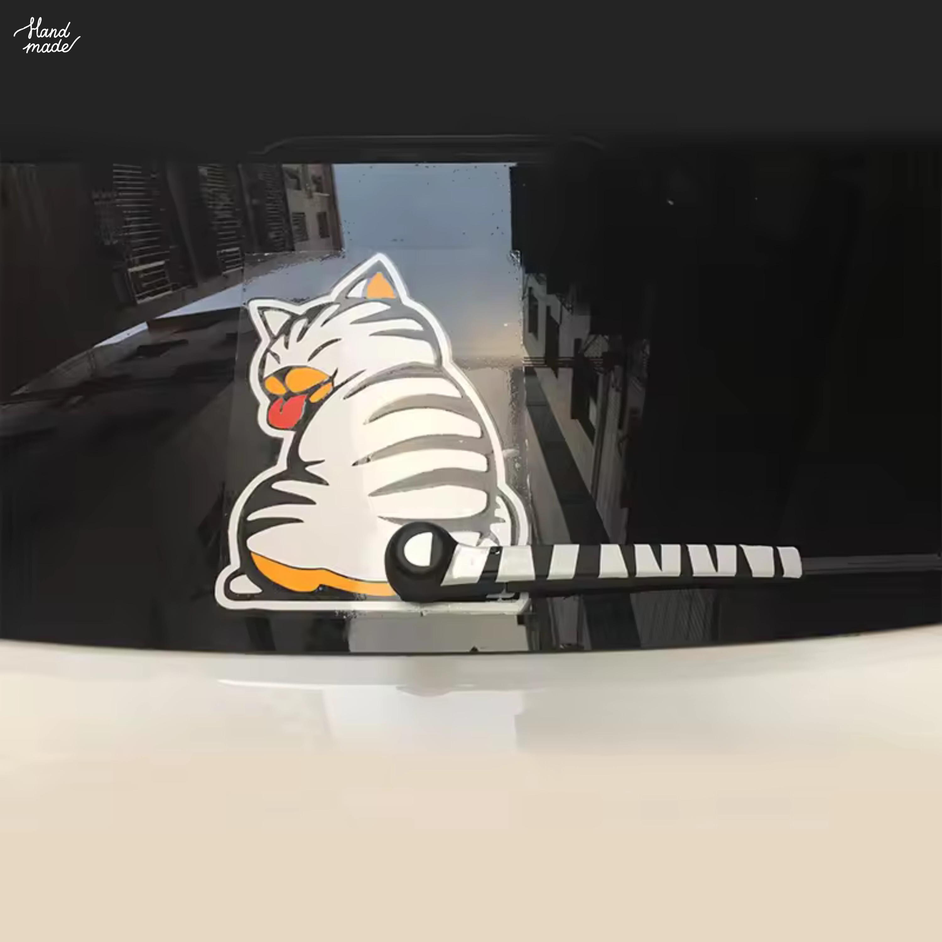 Funny Cat Wiper Sticker: Moving Tail Windshield Decal - Etsy
