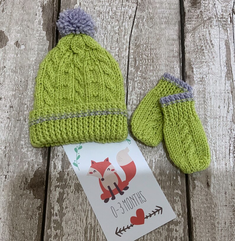 Gender Neutral Baby Hat & Mittens Handmade Unisex Baby Gift Etsy