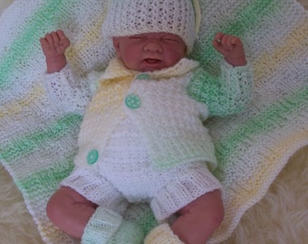 Preemie Cardigan Knitting Pattern: 3-5lb Baby Outfit (PDF Download)