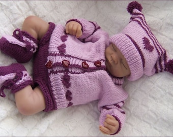 Knitting Pattern for a Baby Girls Homecoming PDF Knitting  Baby Sweater Ideal Reborn Baby Knitwear
