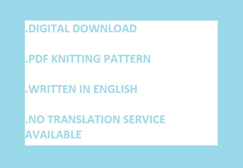 Puede incluir: Descarga digital de un patr&oacute;n de tejido de punto PDF escrito en ingl&eacute;s. No hay servicio de traducci&oacute;n disponible.