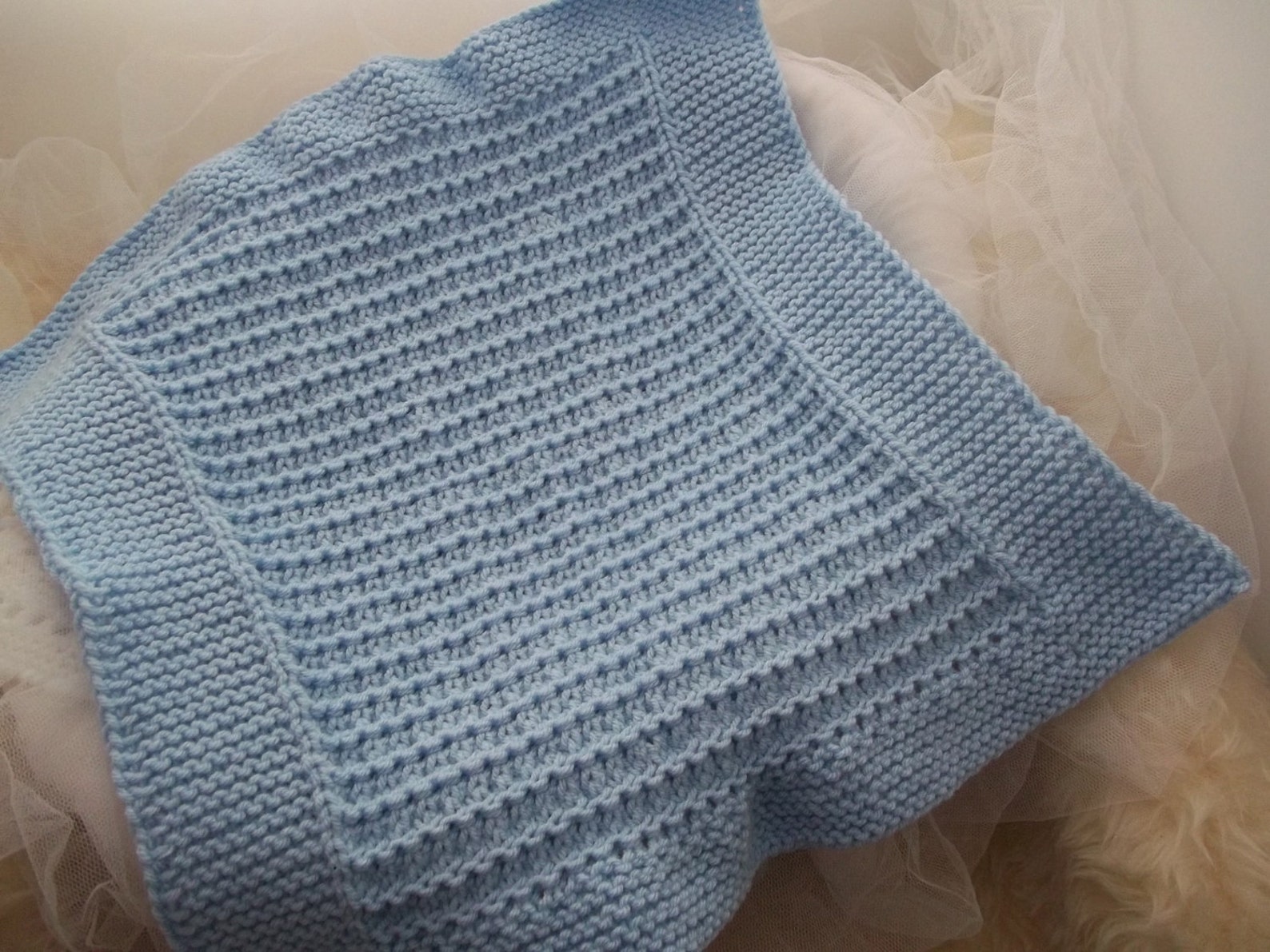 A Baby Knitting Pattern Chunky Baby Pram Blanket Hat & Etsy