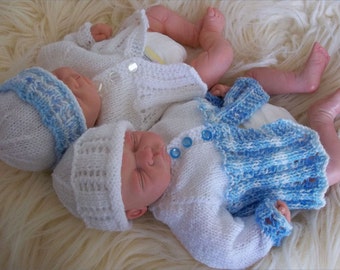 Preemie Cardigan Set Knitting Pattern: 3-5lb Baby, Matinee Jacket & Beanie (PDF Download)