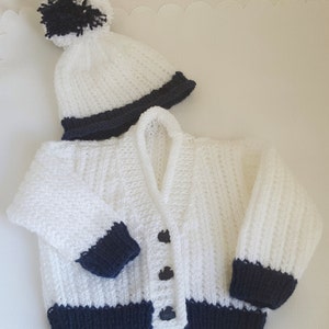 Baby Boys Knitting Pattern. PDF download for newborn baby homecoming outfit. Cardigan/Sweater Set for baby or Reborn Dolls Knitting Pattern image 4