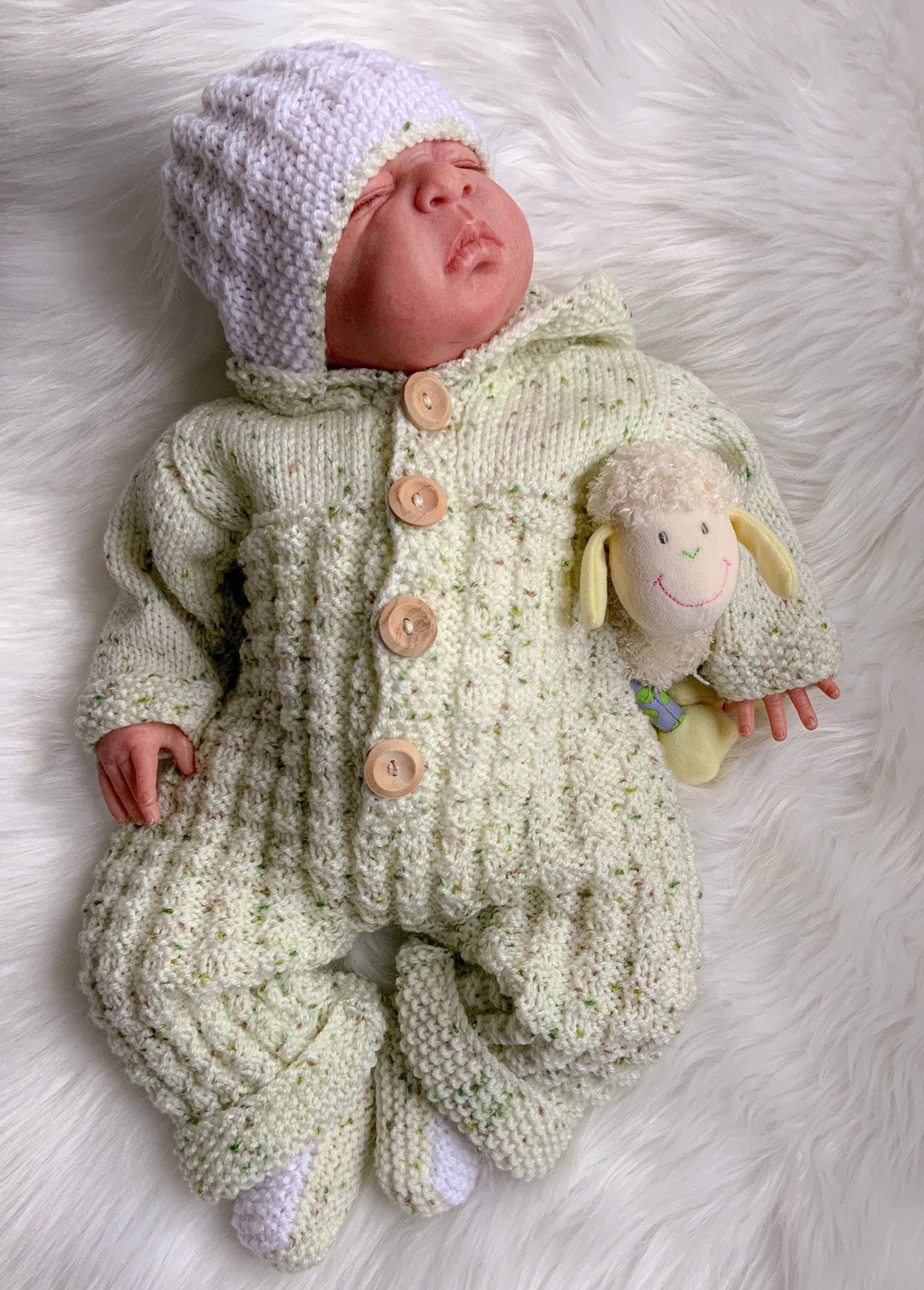 Knitted Romper Set for Newborn Baby Boy or Girl. Hand Knit Etsy