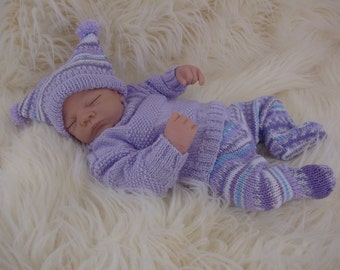 Unisex Baby Knitting Pattern. PDF download for newborn baby homecoming outfit. Boys, Girls or Reborn Dolls Sweater Set Knitting Pattern