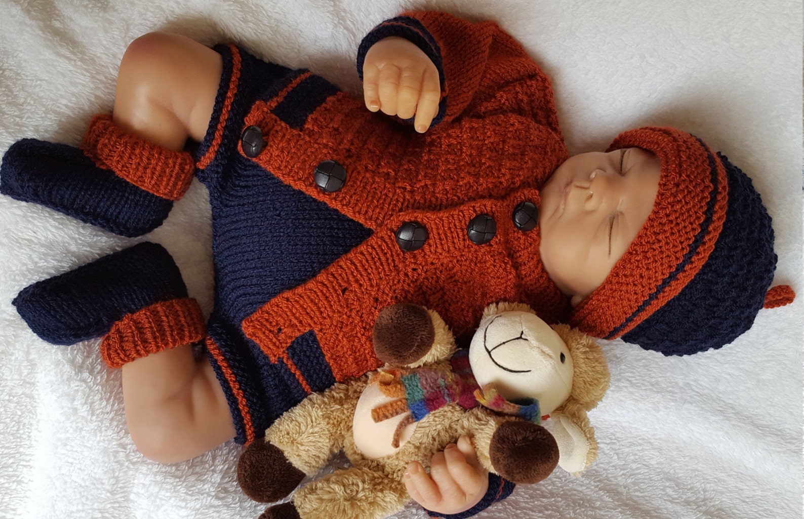 Baby Knitting Pattern Boys or Reborn Dolls Sweater Set Etsy