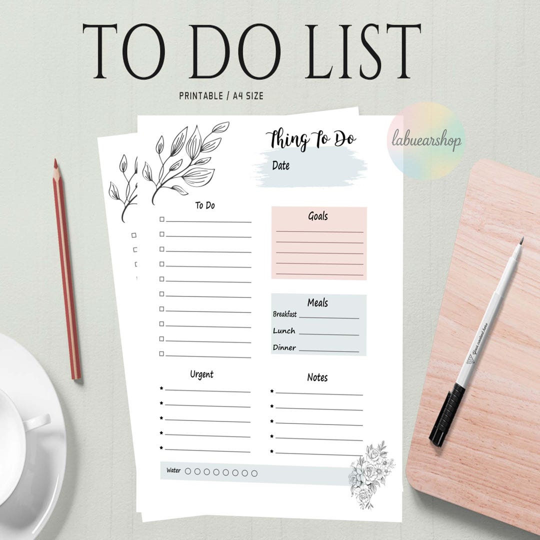 Minimalist to Do List Printable | Daily Task Planner (digital Download ...