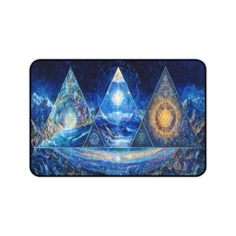 Psychedelic Desk Mat, Mind Prism Mouse Pad, Sacred Geometry Altar Decor for Gamers & Mystics image 7