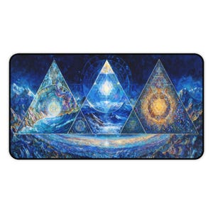 Psychedelic Desk Mat, Mind Prism Mouse Pad, Sacred Geometry Altar Decor for Gamers & Mystics image 9