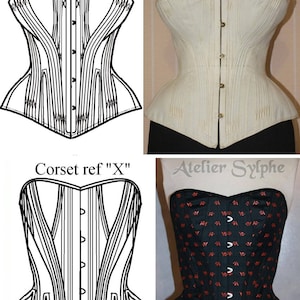 Two patterns PDF Digital file REF Xo for Victorian corset from antique + second pattern ref "X" same lines for actual body