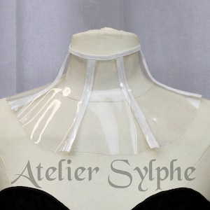 See-through plastic neck corset collar with back lacing and zip closure for party or costume part