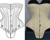 REF S PDF digital pattern and pictures for hourglass Antique gusset corset 23.60 inches waist size
