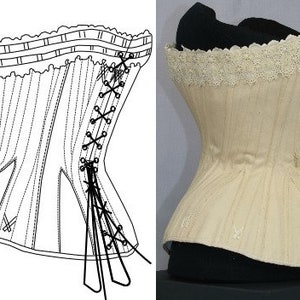 REF S PDF Digital file pattern and pictures for hourglass Antique gusset corset 23.60 inches waist size image 2
