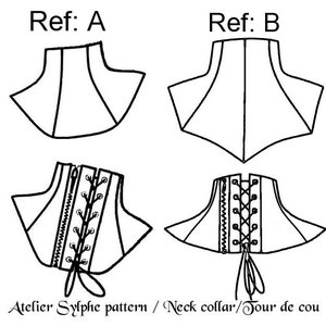 2 Neck collar PDF Digital file patterns with back zipper and or back eyelet lacing necktie