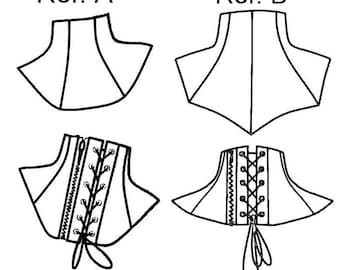 2 Neck collar PDF Digital file patterns with back zipper and or back eyelet lacing necktie