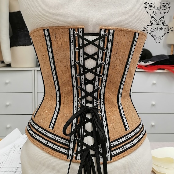 Buy Mid Bust Corset 28 Inches Waist Size With Fantasy Cork With Gold Glitters Fabric Atelier Sylphe Online in India Etsy