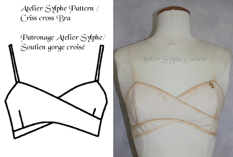 Criss Cross Bra PDF Digital File Pattern to Sew Small Size A/B Etsy