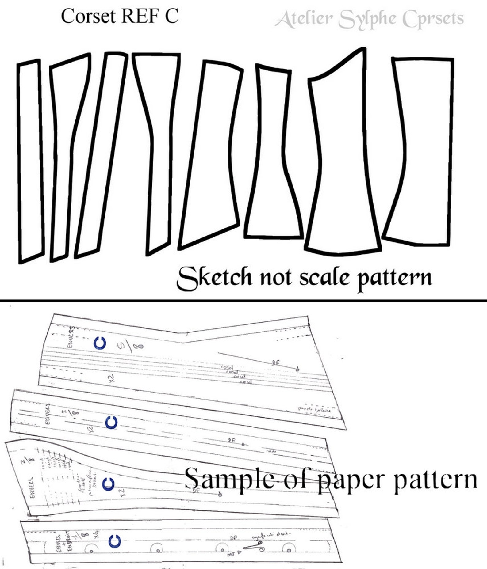 Ref C PDF Digital File Pattern Hand Drafted From Antique Etsy