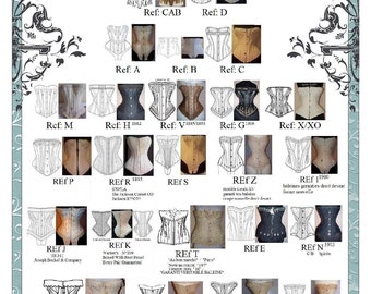 2 Patterns set PDF Digital files of your choice from a range choice of 30 corsets references drafted from antiques