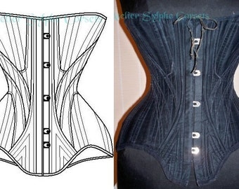 REF N PDF Digital file for "CB Spirite" Edwardian corset pattern and pictures 20.86 inches waist size