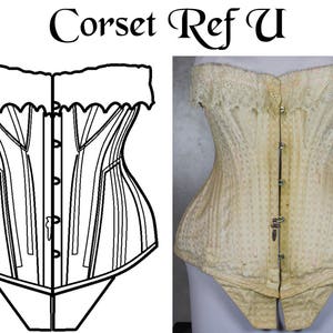 REF U PDF digital Antique Edwardian corset pattern 27.50 inches waist size