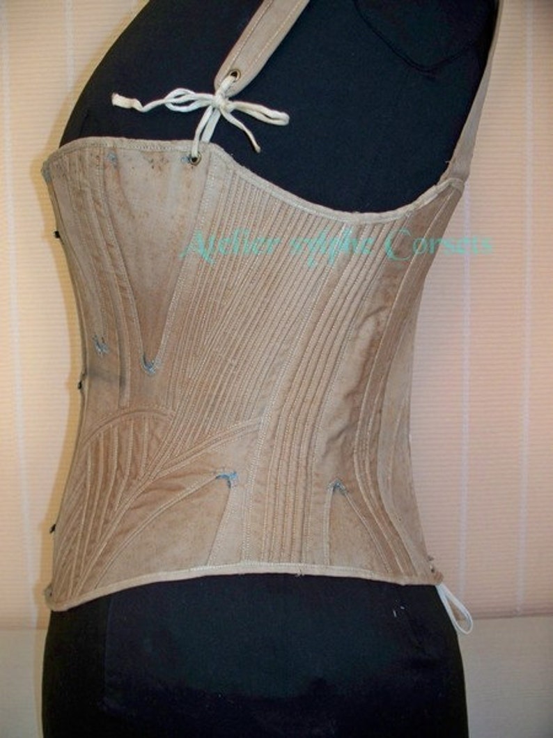 REF D PDF Digital file corset pattern from antique transitional mid XIX century period 26 inches waist size image 5