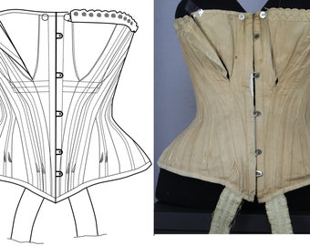 REF BALDI  PDF Digital file antique breastfeeding nursing corset pattern 22,6 inches waist size