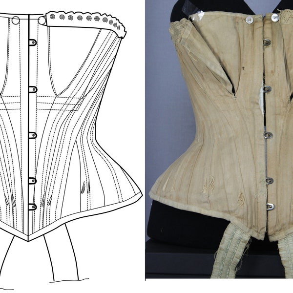 REF BALDI  PDF Digital file antique breastfeeding nursing corset pattern 22,6 inches waist size