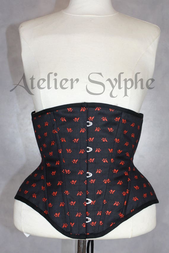 28 Inches Waist Size Underbust Boned Coutil Corset Orange Cherry Pattern  Fabric READY TO WEAR -  Canada