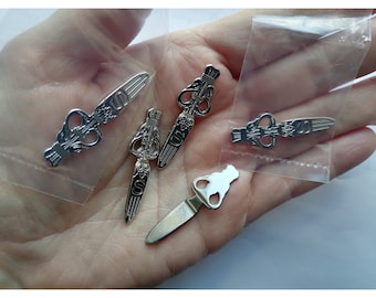 Corset arrow hooks copy from antique swans style in glossy silver color