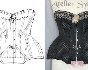 REF LILAS PDF Digital file antique edwardian corset pattern and pictures 28.8 inches waist size