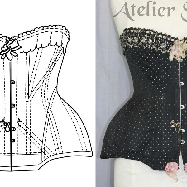 REF LILAS PDF Digital file antique edwardian corset pattern and pictures 28.8 inches waist size