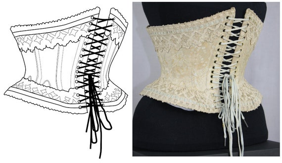 REF F PDF Digital File Corset Pattern for Short Waist Cincher 21.25 Inches  Waist Size From Antique Collection 
