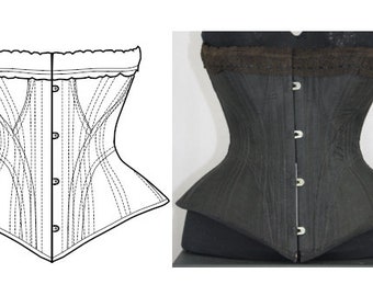 REF H PDF Digital file antique corset pattern and pictures a la spirite 18 inches 1882