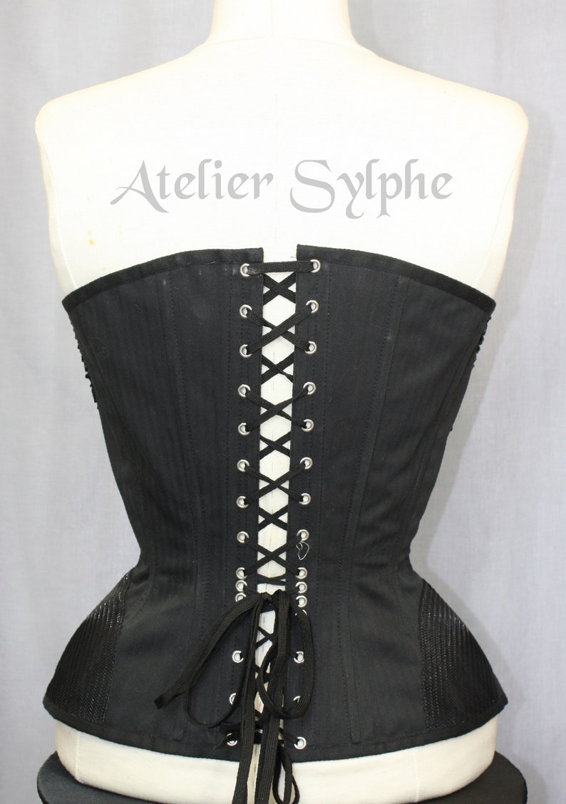 Corset 23 Inches Waist Size Fantasy Black Painted Lace With Etsy