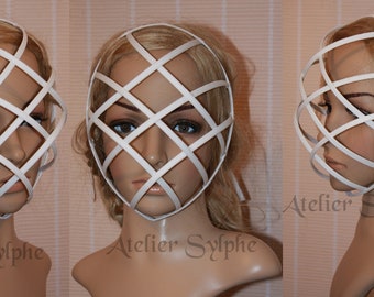 reserved to JULIA two white masks crinoline grid for fantasy party unique woman size