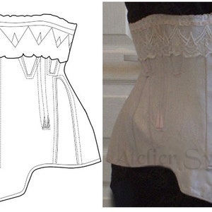 Ref B PDF Digital file pattern drafted from Antique short corset 32.30 inches waist size.