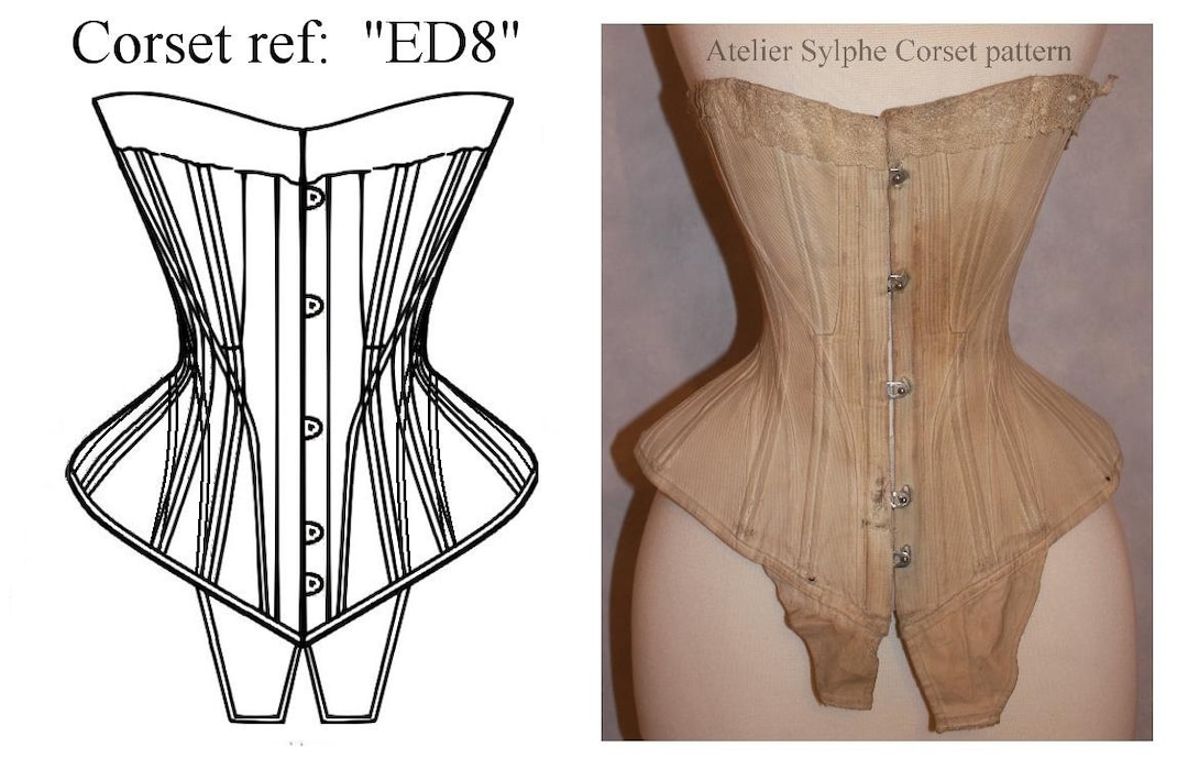 REF ED8 PDF Digital File S Curve Edwardian Corset Pattern Drafted From ...