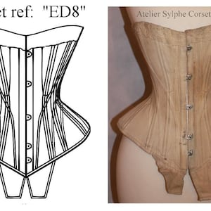 REF ED8 PDF Digital file S curve Edwardian corset pattern drafted from antique early XXe century 21 inches waist size