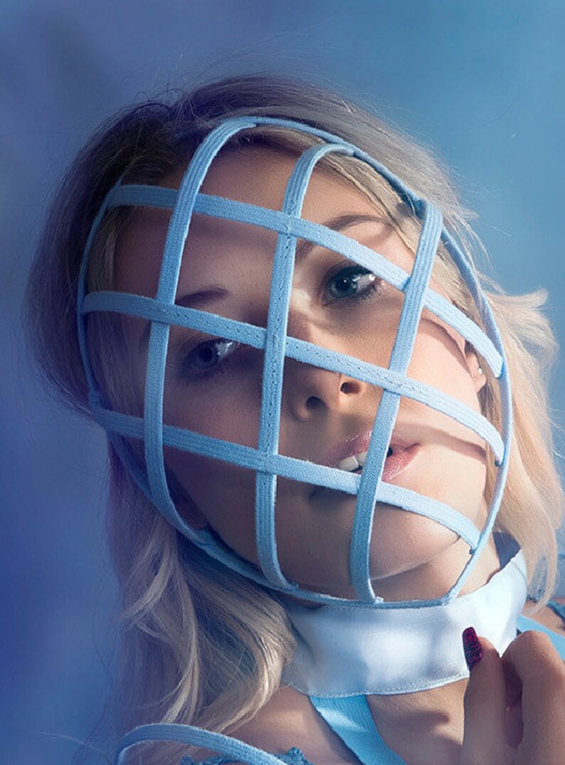 Blaue Farbe Krinoline Käfig Maske mit Band Ende Kopf Käfig für | Etsy