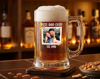Verre à bière photo personnalisé, chope à bière personnalisée pour papa, meilleur cadeau de tous les temps pour un papa, cadeau de sa fille pour la fête des pères, cadeau d'anniversaire de papa, cadeau photo