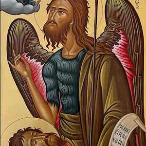San Juan Bautista Precursor 8 x 10 pulgadas Icono artesanal