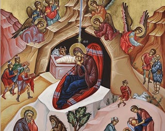 The Nativity of the Lord Jesus Christ 8x10in Handcrafted Icon