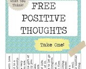 Items similar to Printable FREE Positive Thoughts Poster - PDF ...