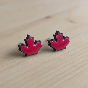 Birch Maple Leaf Stud Earrings