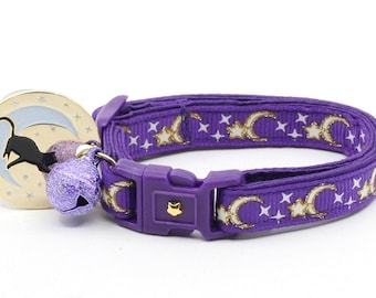 moon and stars cat collar