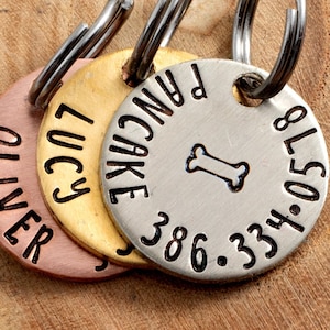 Knochen Haustier ID Tag - Petite Hundemarke - 3/4 &quot;wählen Sie Ihre Farbe Haustier ID Tag - Personalisierte Katze ID Tag - Benutzerdefinierte Haustier Tag