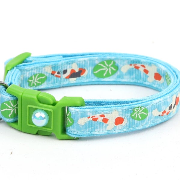 Koi Cat Collar - Koi Pond - Kitten or Large Size - Fish - Goldfish B17D1